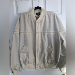 Hill & Archer Men’s Full Zip Up Casual Off White Jacket